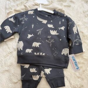 Carter's Charcoal Bear and Nature Print Set